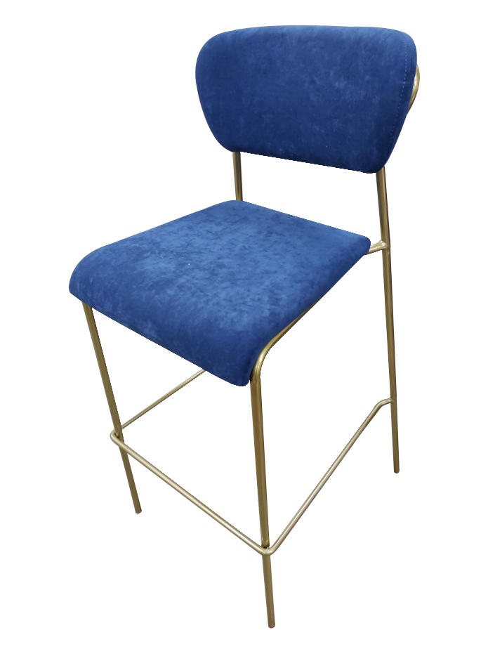 Velvet Stool Blue