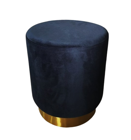 Velvet Black Pouf
