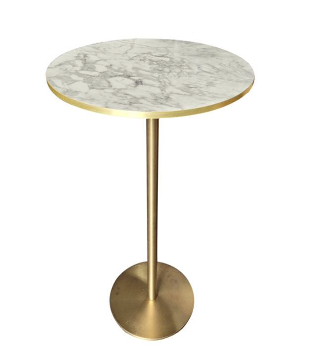 Inox Brass High Simil Marble White
